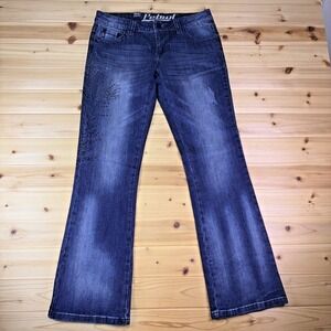 NEW Petrol Jeans Womens 29 Phoebe Bootcut Low Rise Rhinestone Embellished Denim